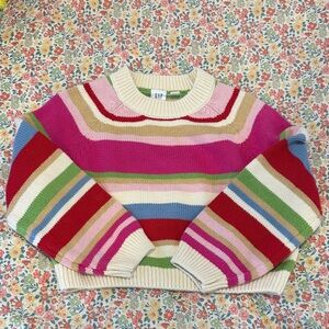 GAP Kid’s Colorful Striped Crew Neck Sweater